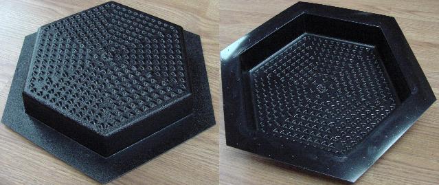 Hexagon Pyramids Stepping Stone Mold—ABS view