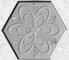 Stepping Stone Mold 006 - Hexagon - Floral Spiral