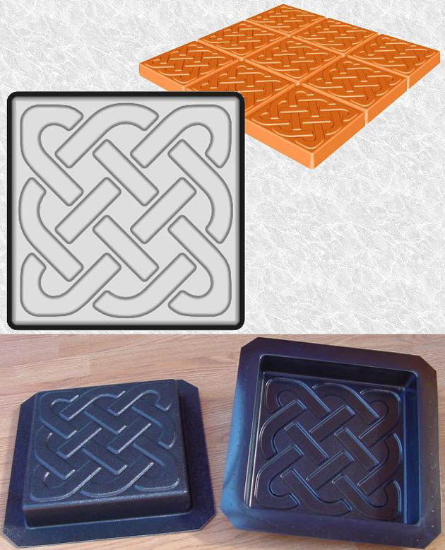 Stepping Stone Molds 023 - Square - Celtic Knot